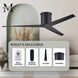 Atlas Eliza-H 56 inch Matte Black Flush Mount Ceiling Fan, Atlas